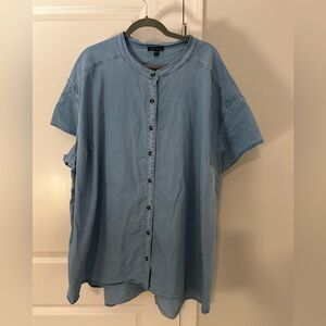 Universal Standard Chambray Button-Up Shirt Size 2XL 30/32